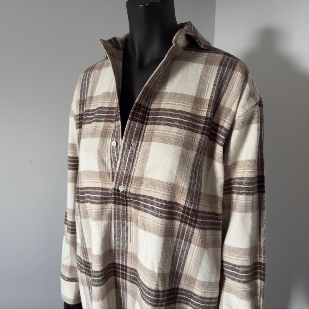 250. NWT Polo Ralph Lauren Plaid Fringe Cotton Tunic Dress Neutral Brown Check 8 - Picture 5 of 9